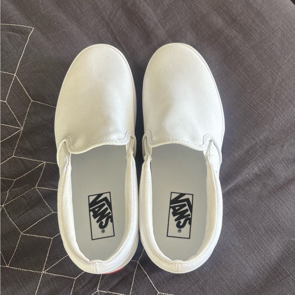 Vans® WHITE Asher Platform Women's Slip-On Shoes Sneakers Sz 8.5 - Picture 15 of 15